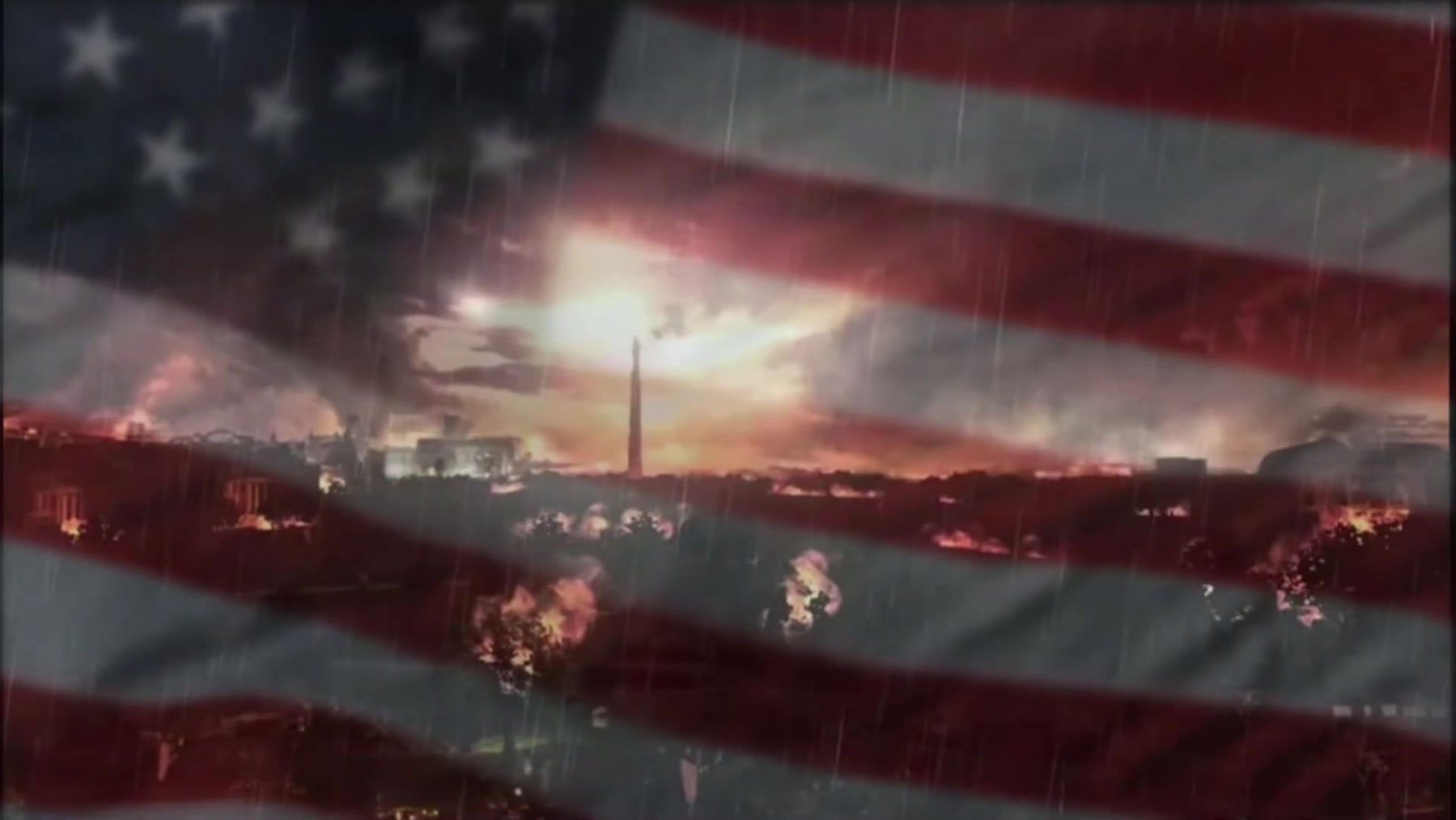 USA National Anthem in Minor Key, with battle background